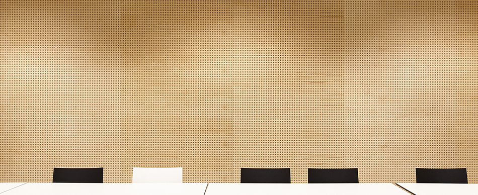 Perforated timber acoustic wall